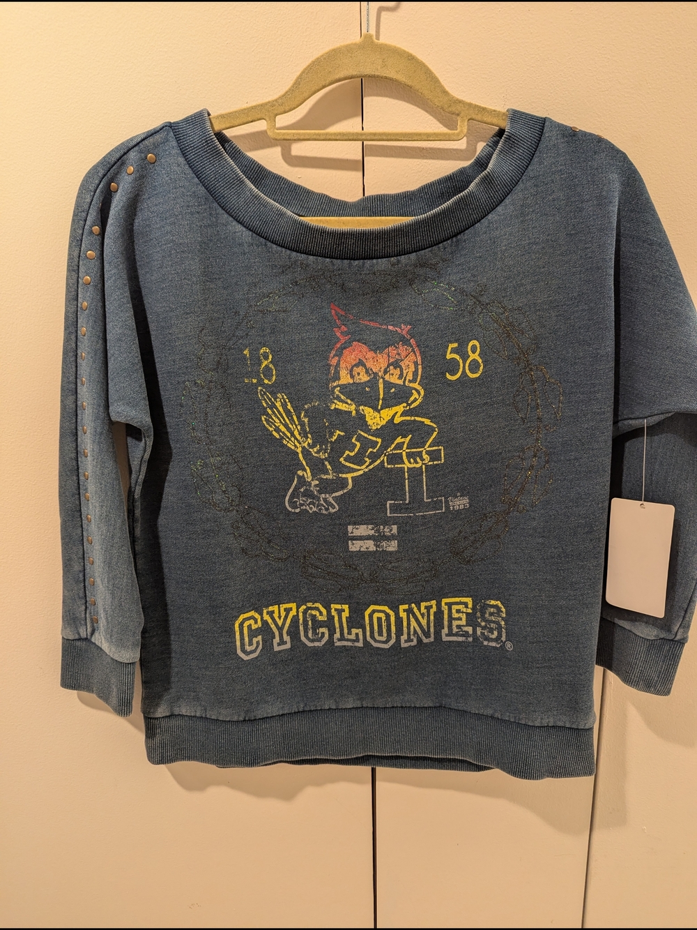 NWT Iowa State University Cyclones Women's Blue Graphic Sweatshirt Size L - Picture 2 of 6